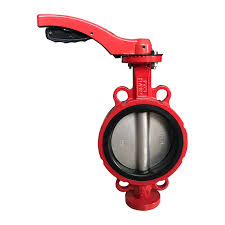 Red Rubber Wafer Butterfly Valve