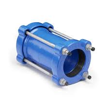 Pipe Joint Blue Epoxy Coated Ductile Iron Wide Range Universal Coupling